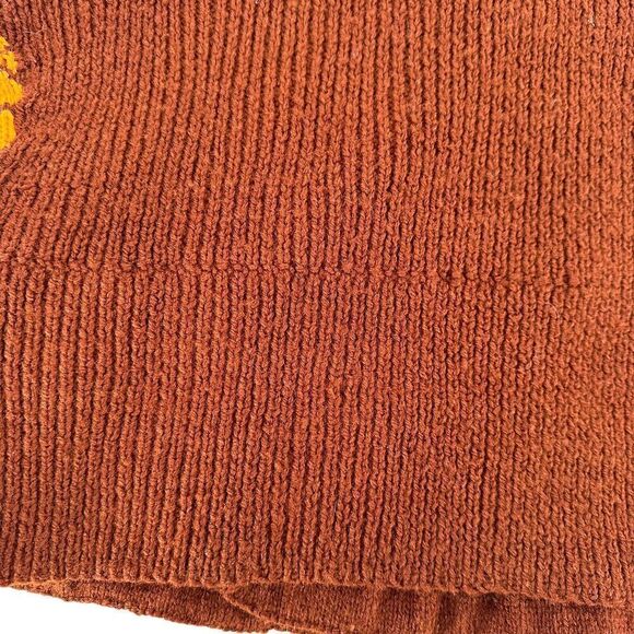 Handmade by Mother 70s Sweater Vest Houndstooth Yellow Brown Size S Disco Preppy - Picture 5 of 7